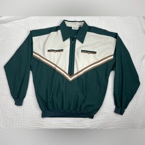 *Vintage* Alexxus Exclusive half-zip green jacket -Size XL (Men's vtg sizing)